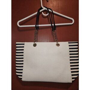 * SIGNATURE COLLECTION Blue and White Leather Bag Purse